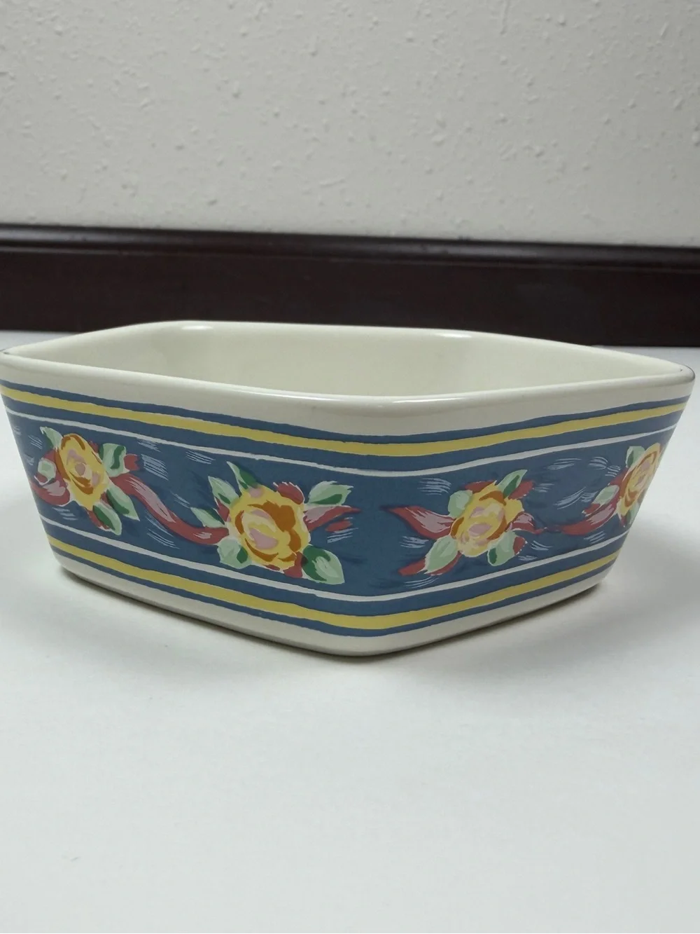 Vintage Croscill Coordinates Japan Floral Ceramic Trinket Dish Bowl Vanity